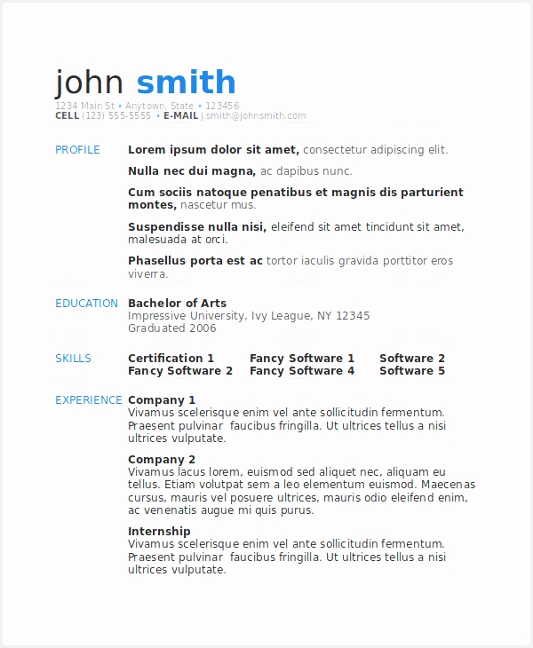 How to Write A e Page Resume Template Elegant Model Resume Template 4 Free Word Document730600