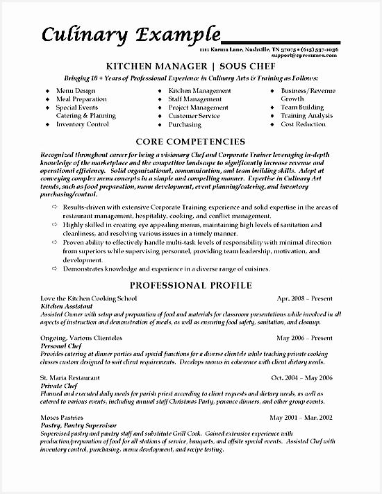 Sous Chef Resume Example712550