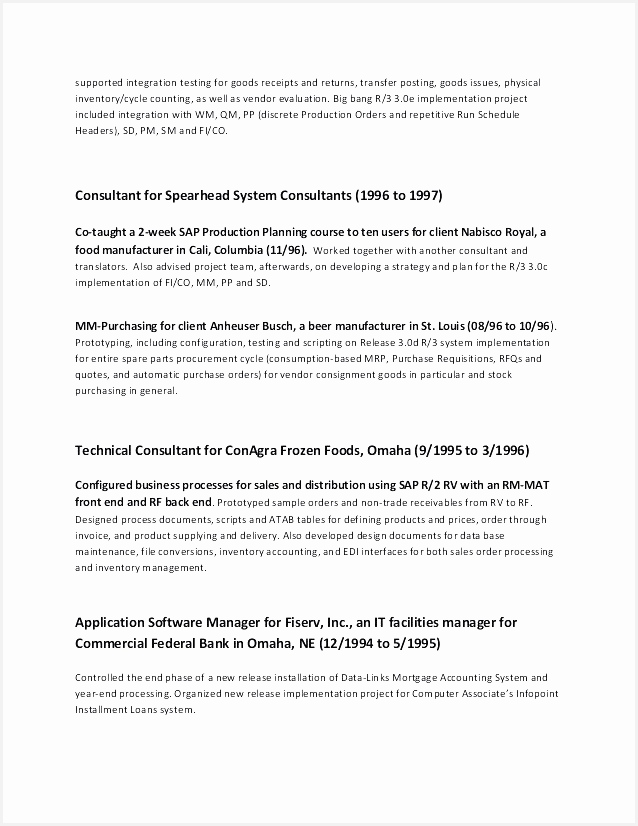Resume Cv Free Template Neues 32 Sap Kenntnisse Lebenslauf 2018826638