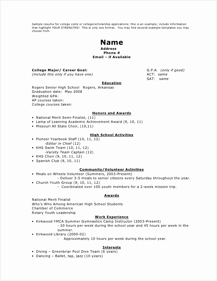 Resume Highlights Examples Good Scholarship Resume 0d942728