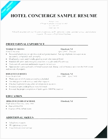Residential Concierge Resume Sample Luxury Inspirational Hotel Objective 470363vnfrt