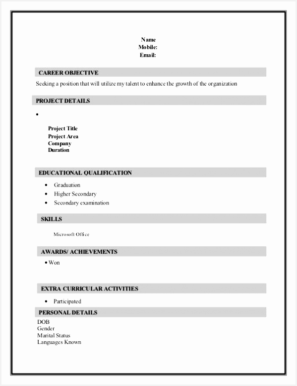 name mobile email career object resume resume resume format 776599iYbx