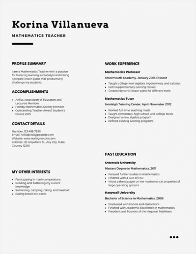 Light Simple Teacher Resume 517399thfaD