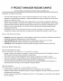 Project Management Skills Resume